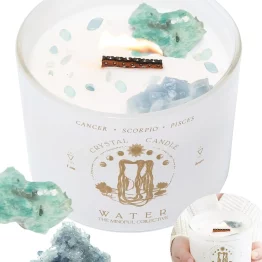 Lingxi Crystal Sanctuary丨12oz Crystal Infused Crackle Candles