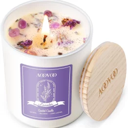 Chengnin Lavender Crystal Candle丨Lavender Aromatherapy Candles Crystal Infused for Women