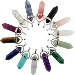Messenger of Earth's Core Energy丨14pcs Bullet Shape Healing Pointed Chakra Pendants